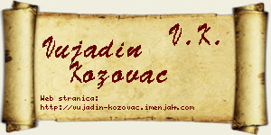 Vujadin Kožovac vizit kartica